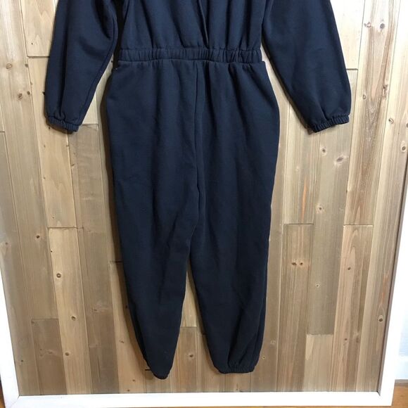 Wild Fable Black Fleece Jumpsuit One Piece Elastic Waist Size Large - Picture 6 of 16